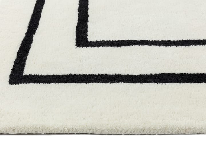 Dywan wełniany Borders, Biało-czarny 170x240 cm Scandi Living
