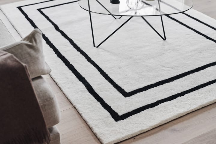 Dywan wełniany Borders, Biało-czarny 170x240 cm Scandi Living