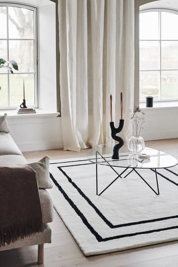 Dywan wełniany Borders - Biało-czarny 170x240 cm - Scandi Living
