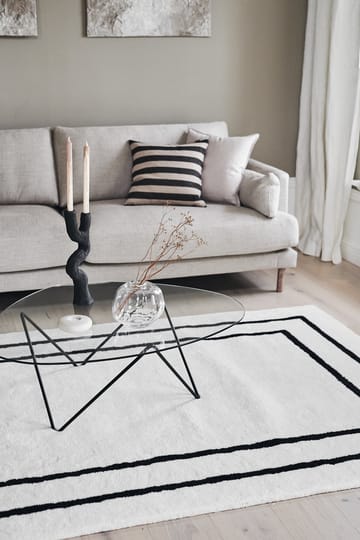Dywan wełniany Borders - Biało-czarny 170x240 cm - Scandi Living