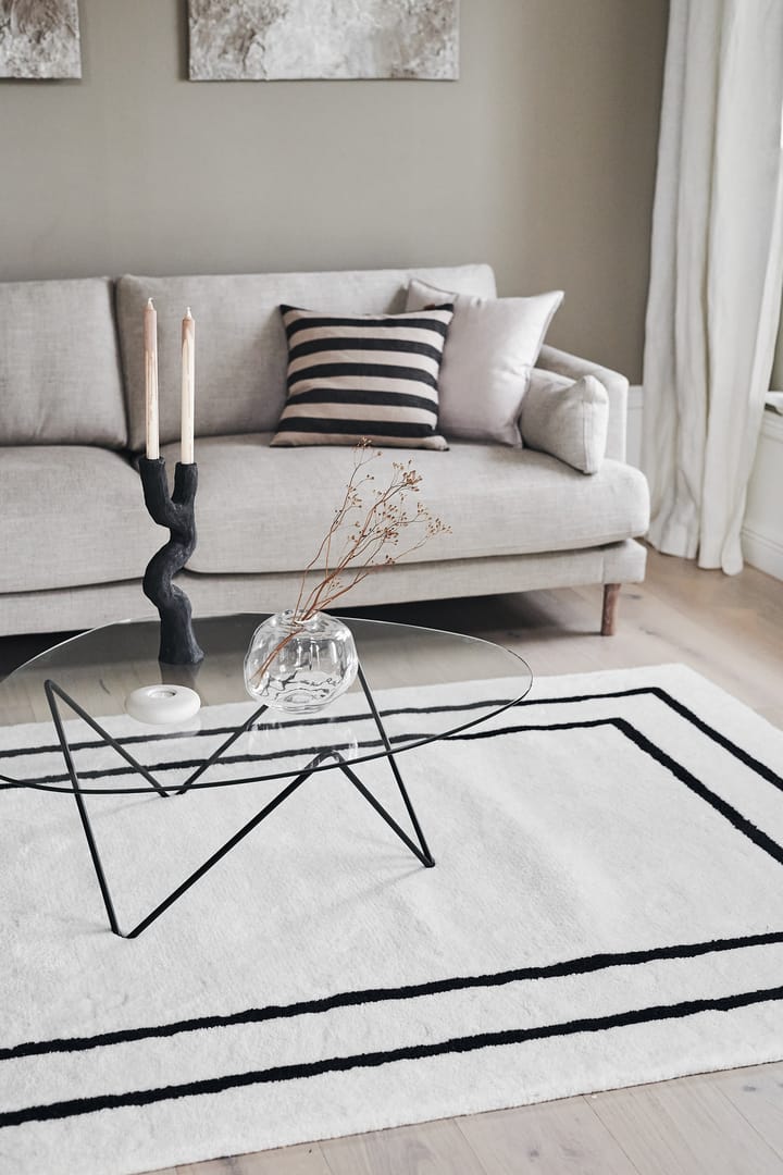Dywan wełniany Borders, Biało-czarny 170x240 cm Scandi Living