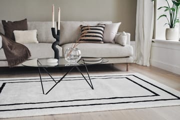 Dywan wełniany Borders - Biało-czarny 170x240 cm - Scandi Living