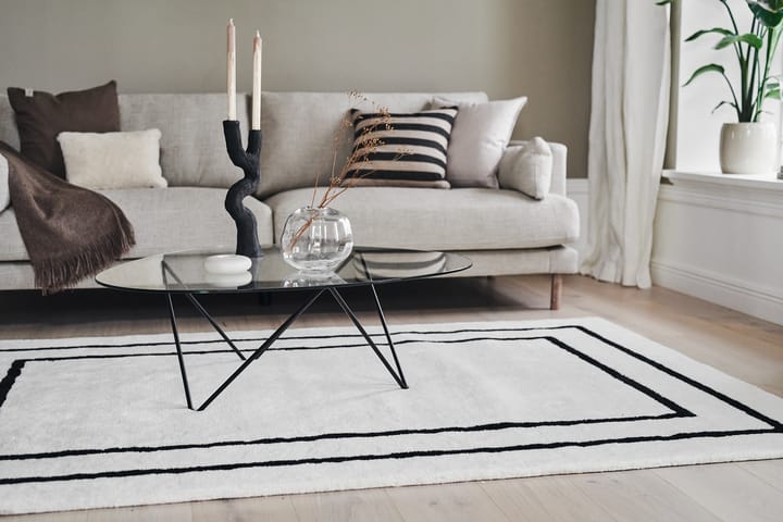 Dywan wełniany Borders, Biało-czarny 170x240 cm Scandi Living