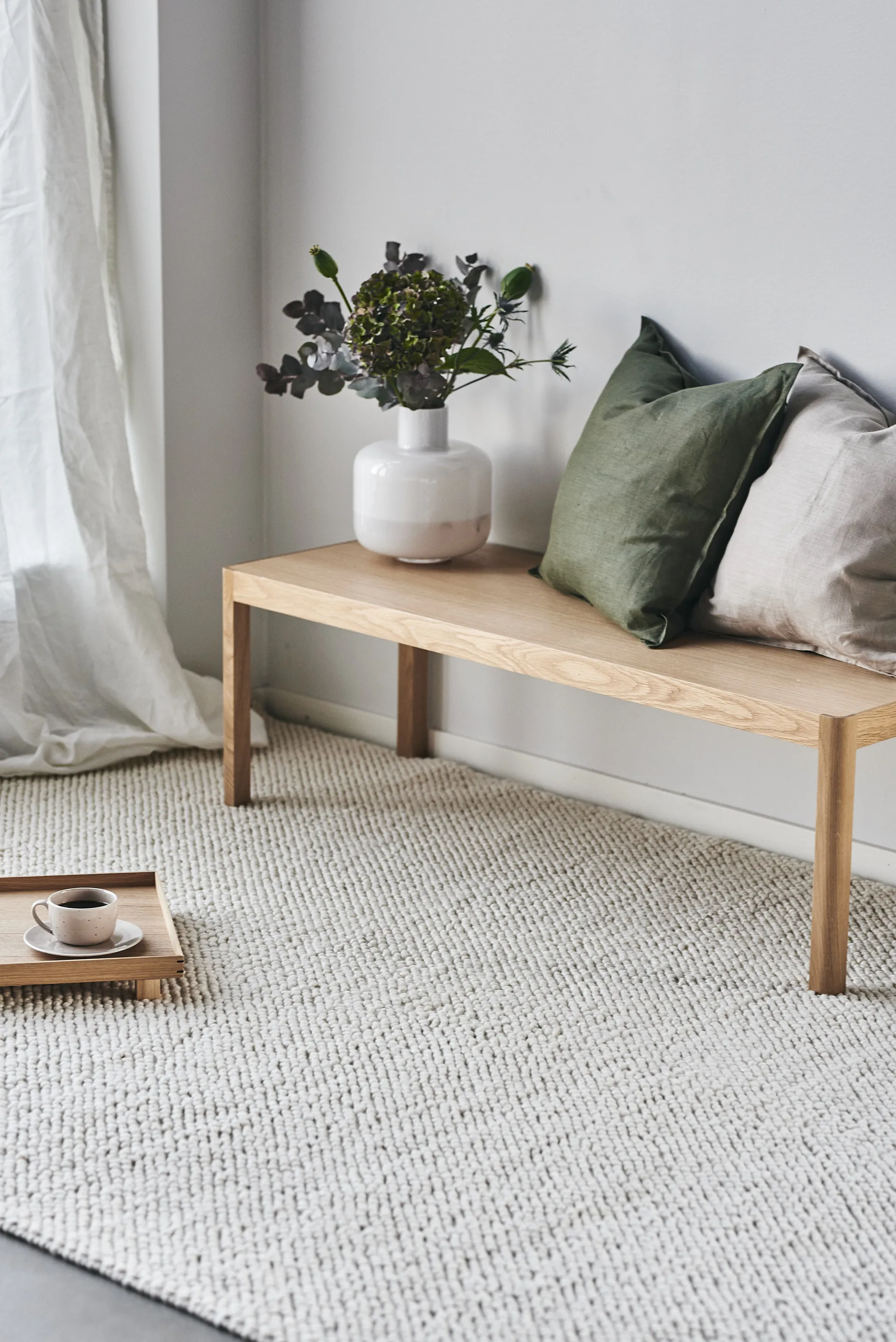 Dywan wełniany Flock naturalna biel, 170x240 cm Scandi Living