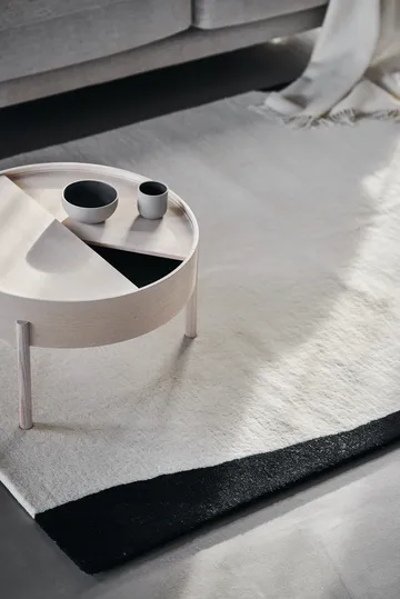 Dywan wełniany Flow biało-czarny - 170x240 cm - Scandi Living