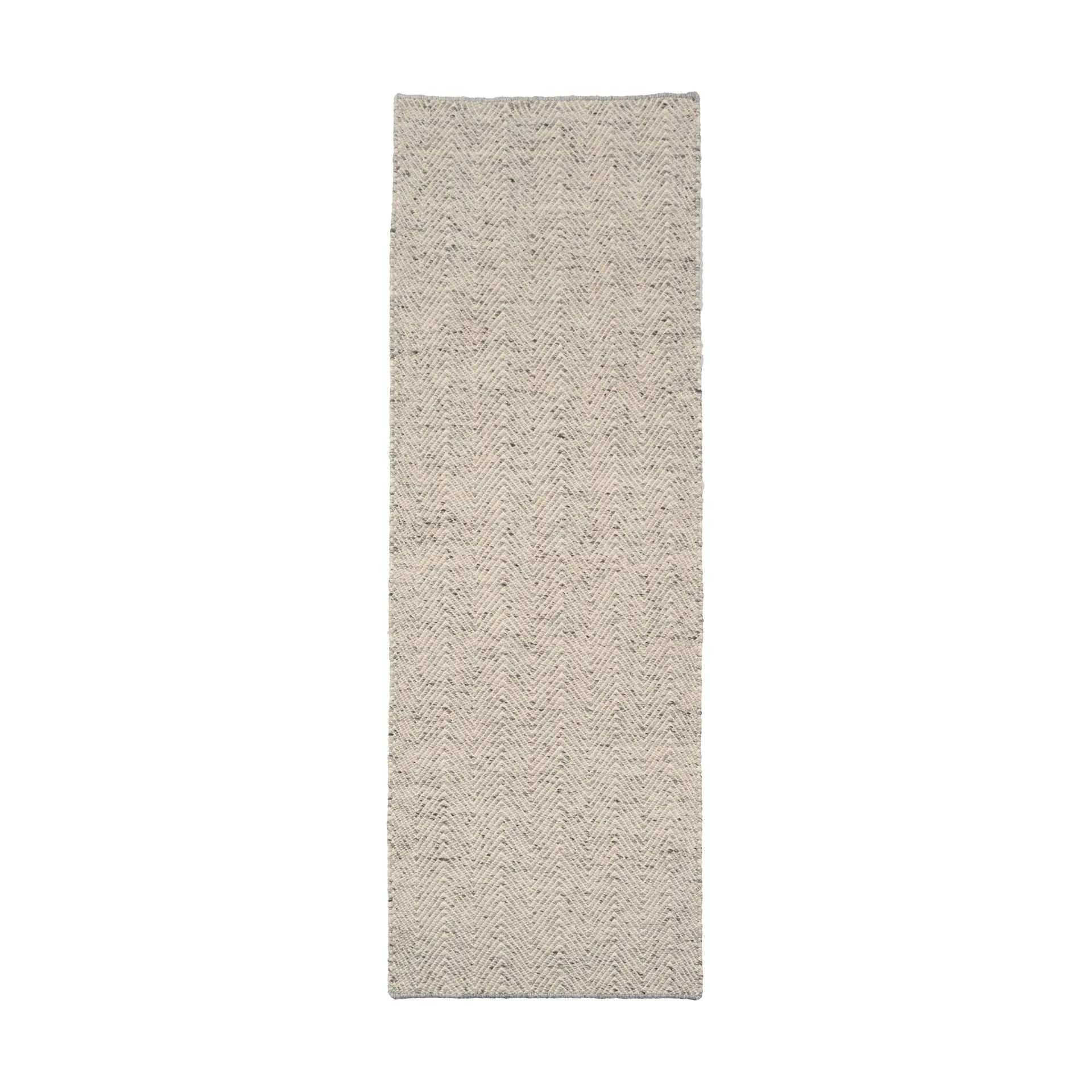 Dywan wełniany Furrow naturalna biel/szary, 80x240 cm Scandi Living