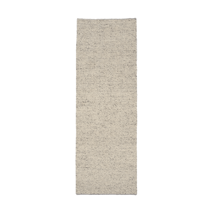 Dywan wełniany Furrow naturalna biel/szary - 80x240 cm - Scandi Living
