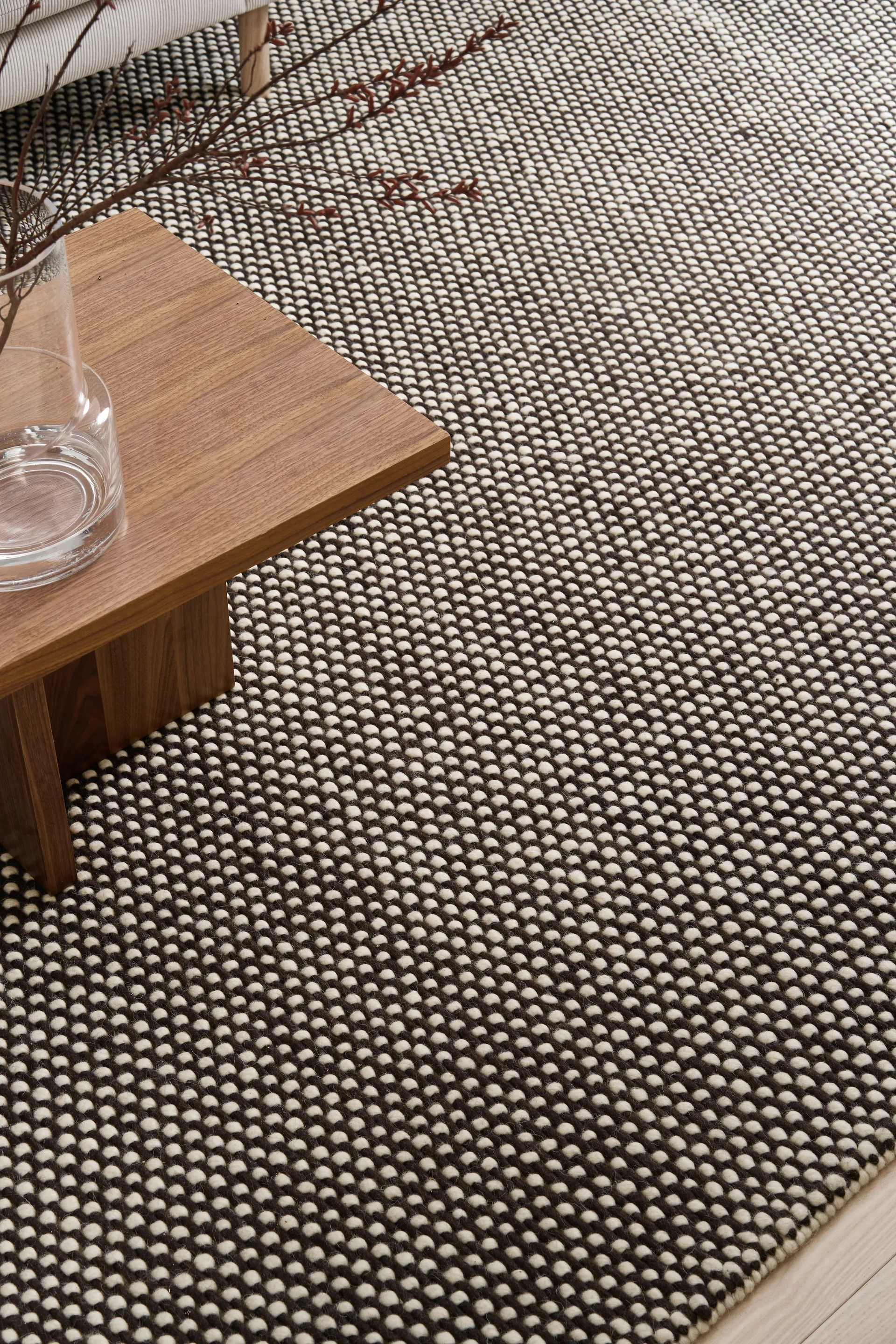 Dywan wełniany Hill biały/brązowy, 170x240 cm Scandi Living