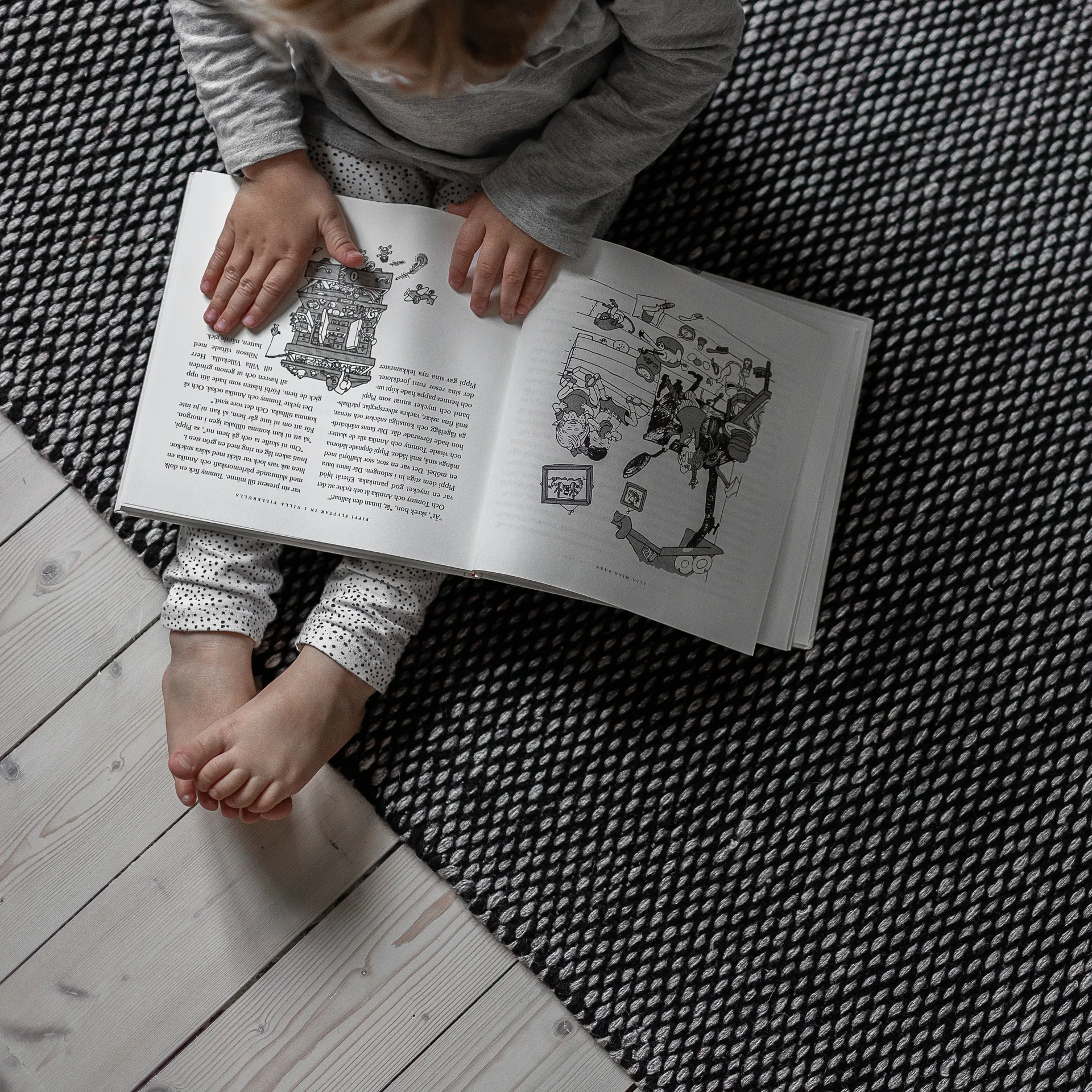 Dywan wełniany Lea czarny, 200x300 mm Scandi Living