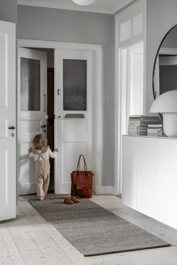Dywan wełniany Lea czarny - 80x240 cm - Scandi Living