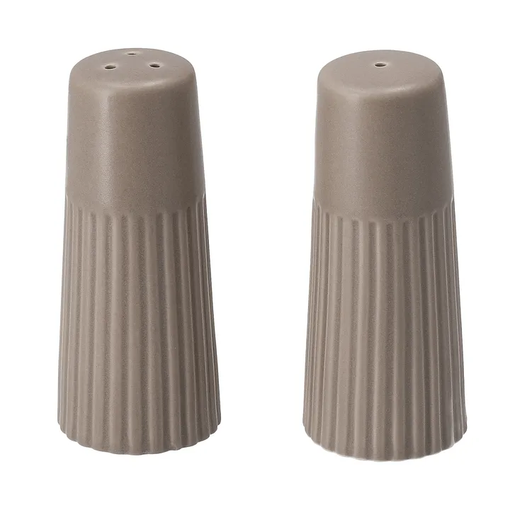 Edge solniczka i pieprzniczka, 2 części - Taupe, Ø3,8×8,7 cm - Scandi Living
