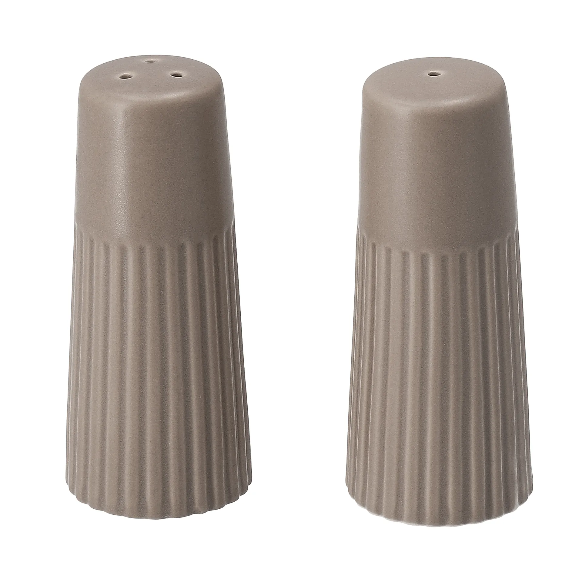 Edge solniczka i pieprzniczka, 2 części, Taupe, Ø3,8×8,7 cm Scandi Living Edge solniczka i pieprzniczka, 2 części, Taupe, Ø3,8×8,7 cm Scandi Living