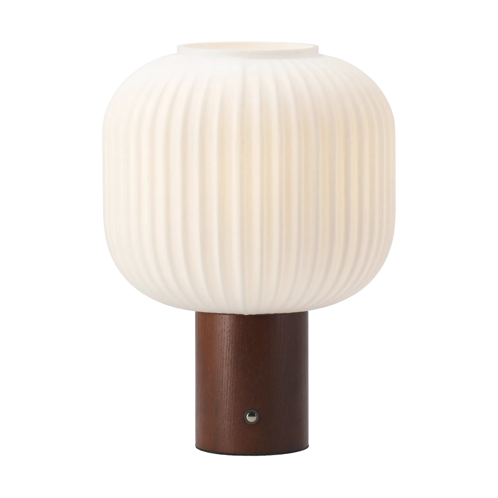 Fair przenośna lampa stołowa, Matowe szkło-ciemno bejcowany jesion Scandi Living
