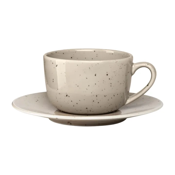 Filiżanka ze spodkiem Freckle 260 ml. - Beżowa  - Scandi Living