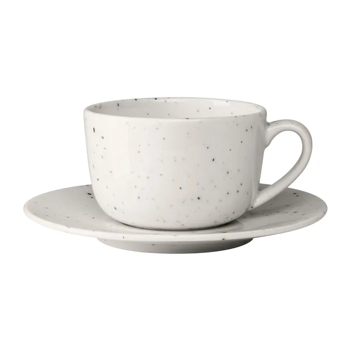 Filiżanka ze spodkiem Freckle 260 ml. - Biała - Scandi Living
