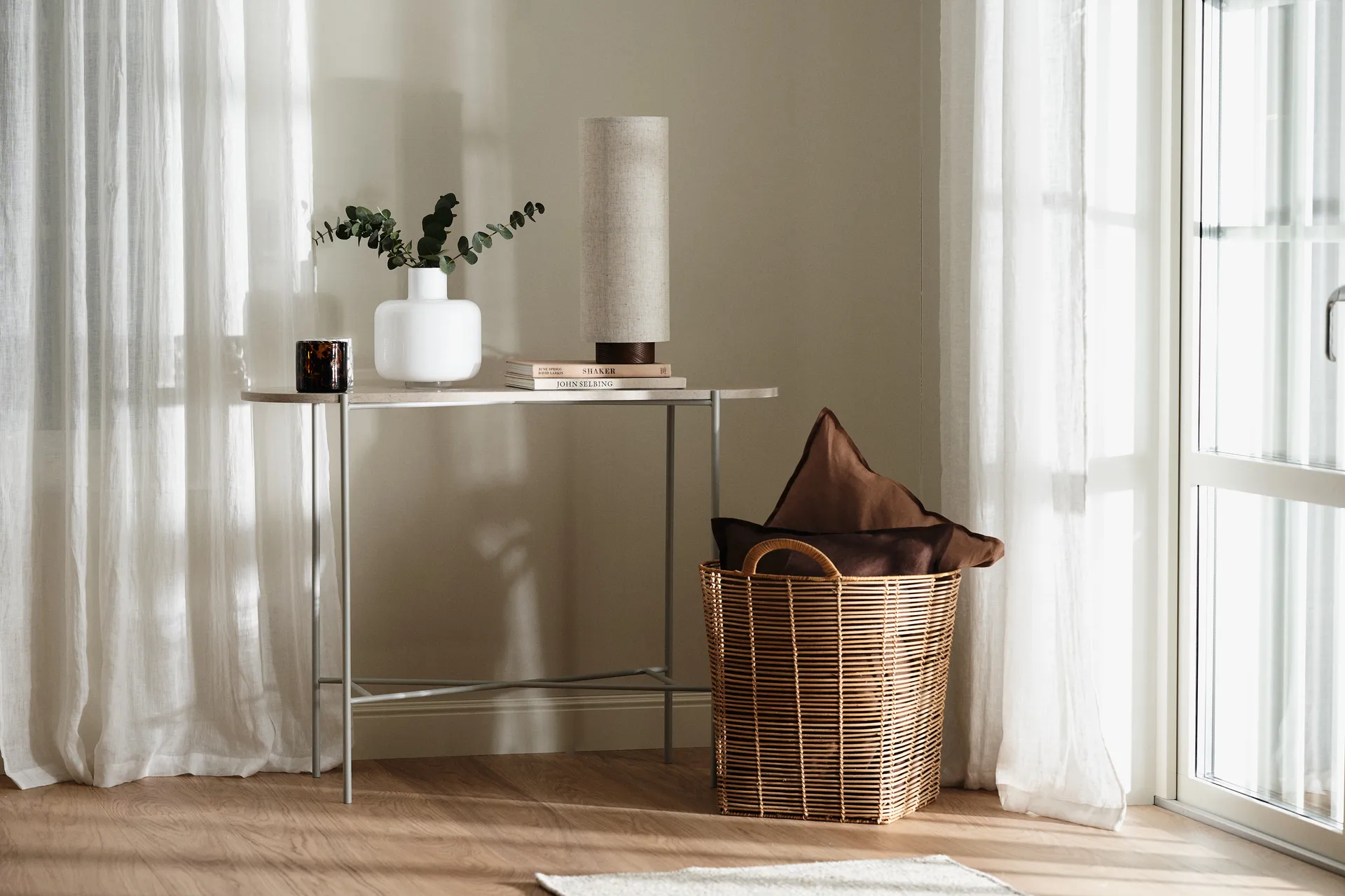 Firanka szeroka Serenity 129x250 cm, Biały Scandi Living