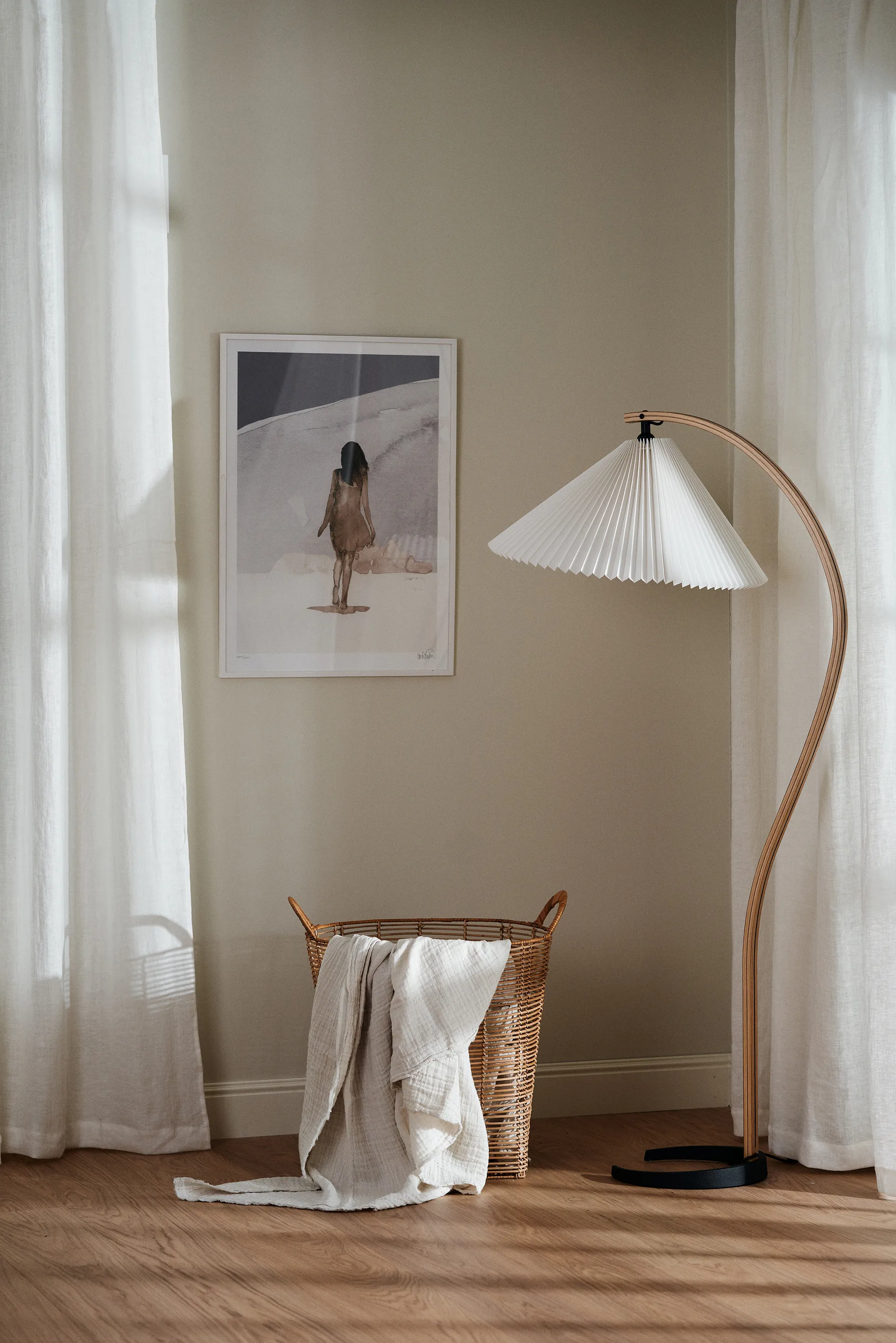 Firanka szeroka Tranquility 139x250 cm, Biały Scandi Living