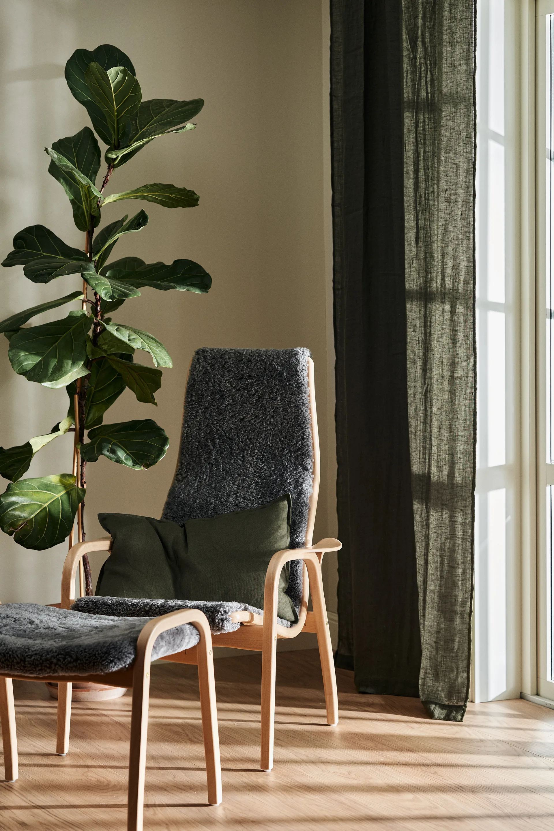 Firanka szeroka Tranquility 139x250 cm, Forest green Scandi Living