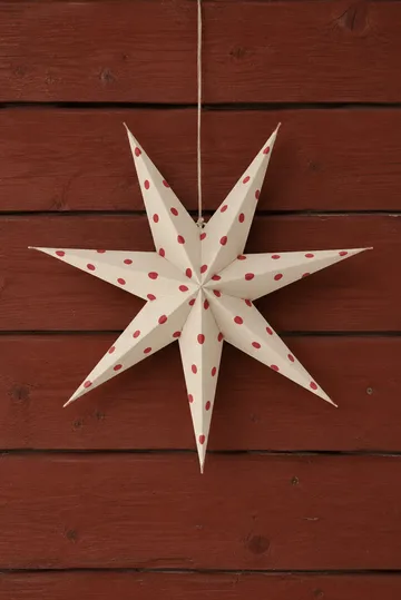 Gwiazda adwentowa Bare biała-czerwone kropki - 60 cm - Scandi Living