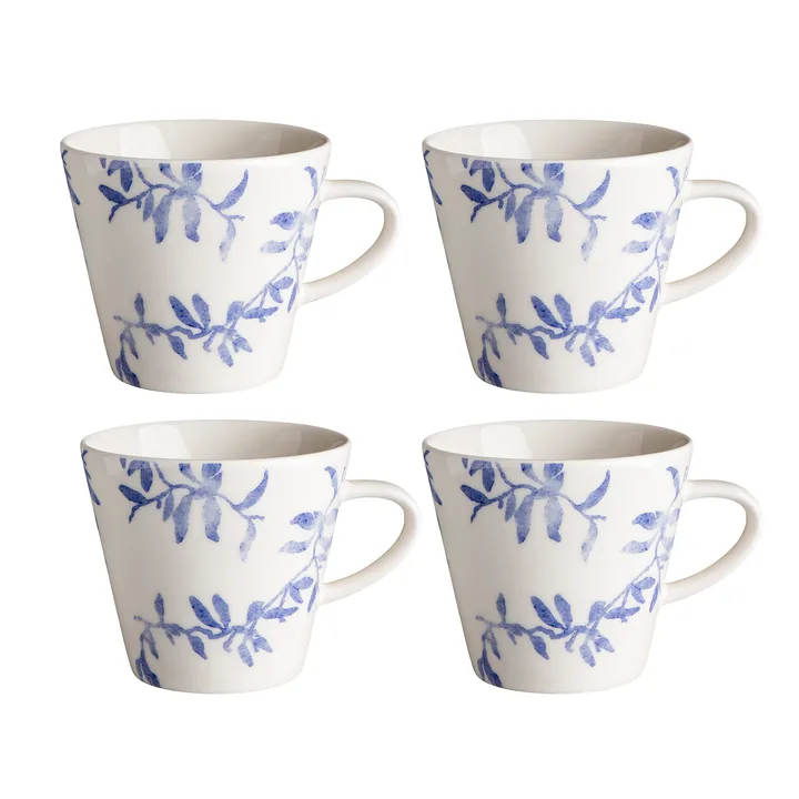 Havspil kubek 300 ml, zestaw 4 sztuk - niebiesko-biały - Scandi Living