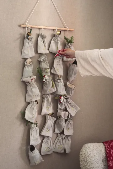 Kalendarz adwentowy Joyful 75 cm - Beżowy - Scandi Living