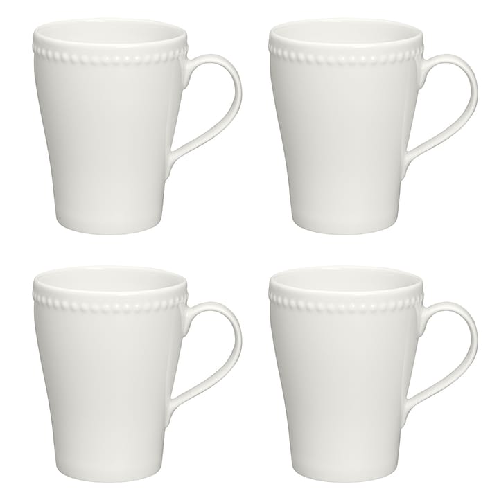 Kubek Dots 35 cl 4-pack - biały - Scandi Living