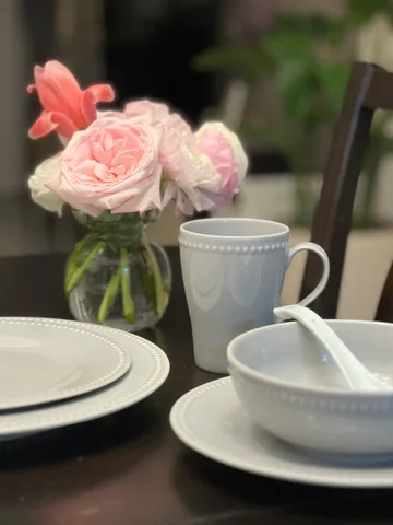 Kubek Dots 35 cl 4-pack - Szary - Scandi Living