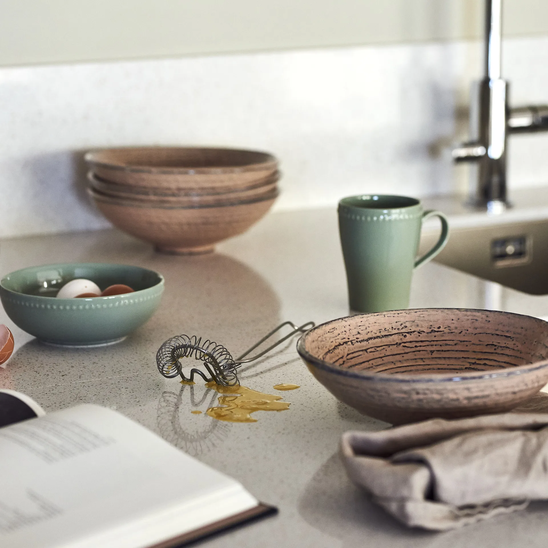 Kubek Dots 35 cl 4-pack, Zielony Scandi Living