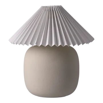 Lampa stołowa Boulder 29 cm beige-pleated white - Scandi Living