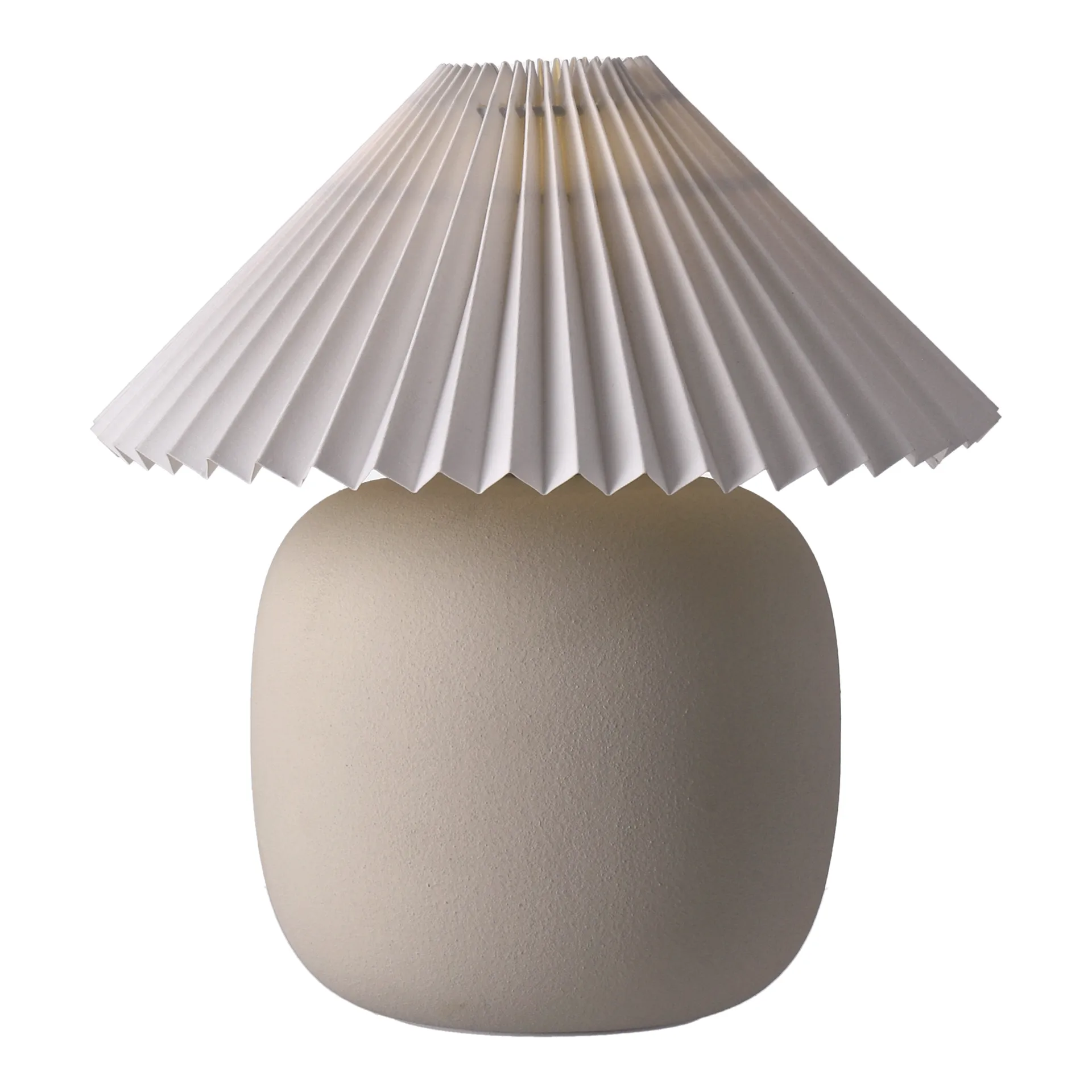 Lampa stołowa Boulder 29 cm beige-pleated white Scandi Living