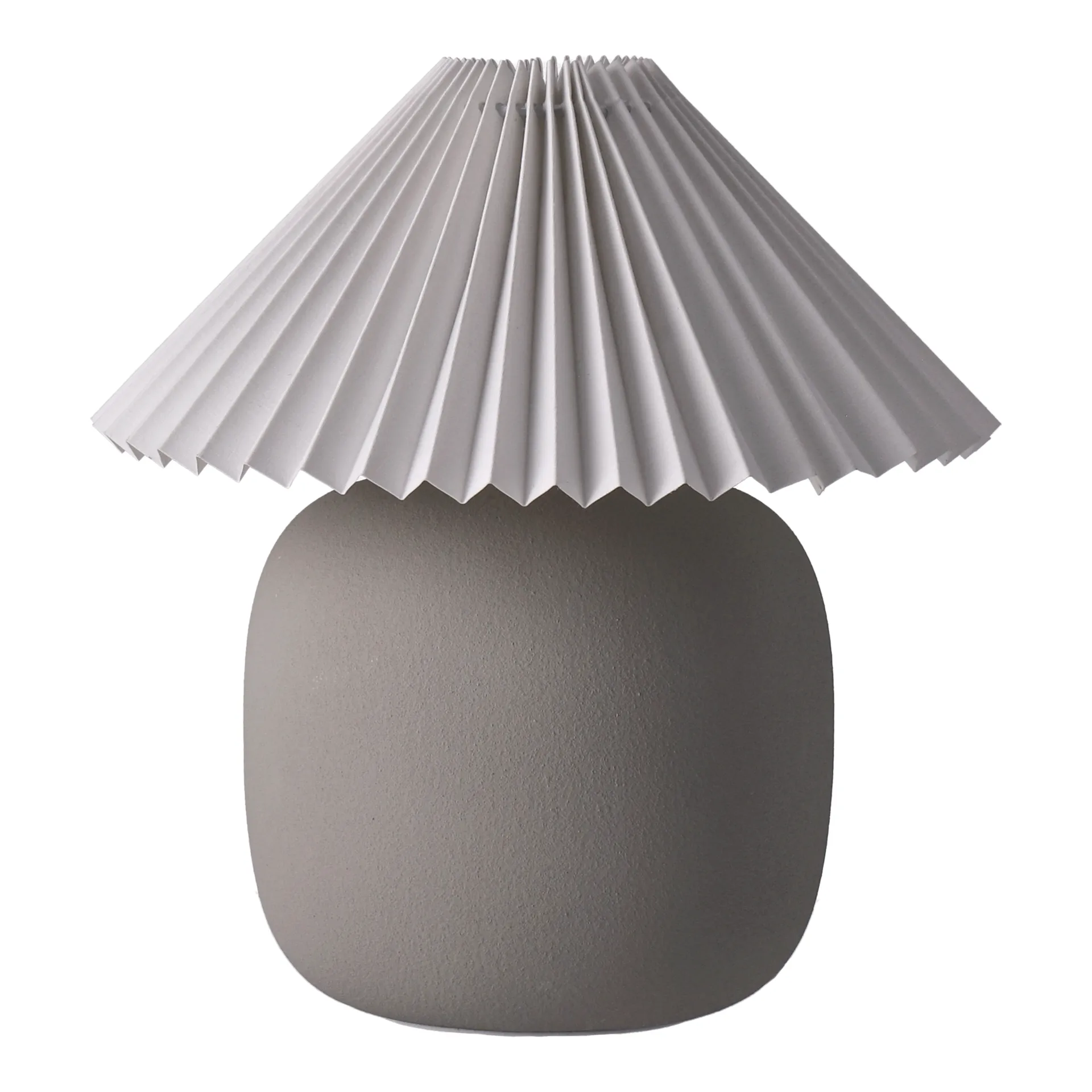 Lampa stołowa Boulder 29 cm grey-pleated white,  Scandi Living