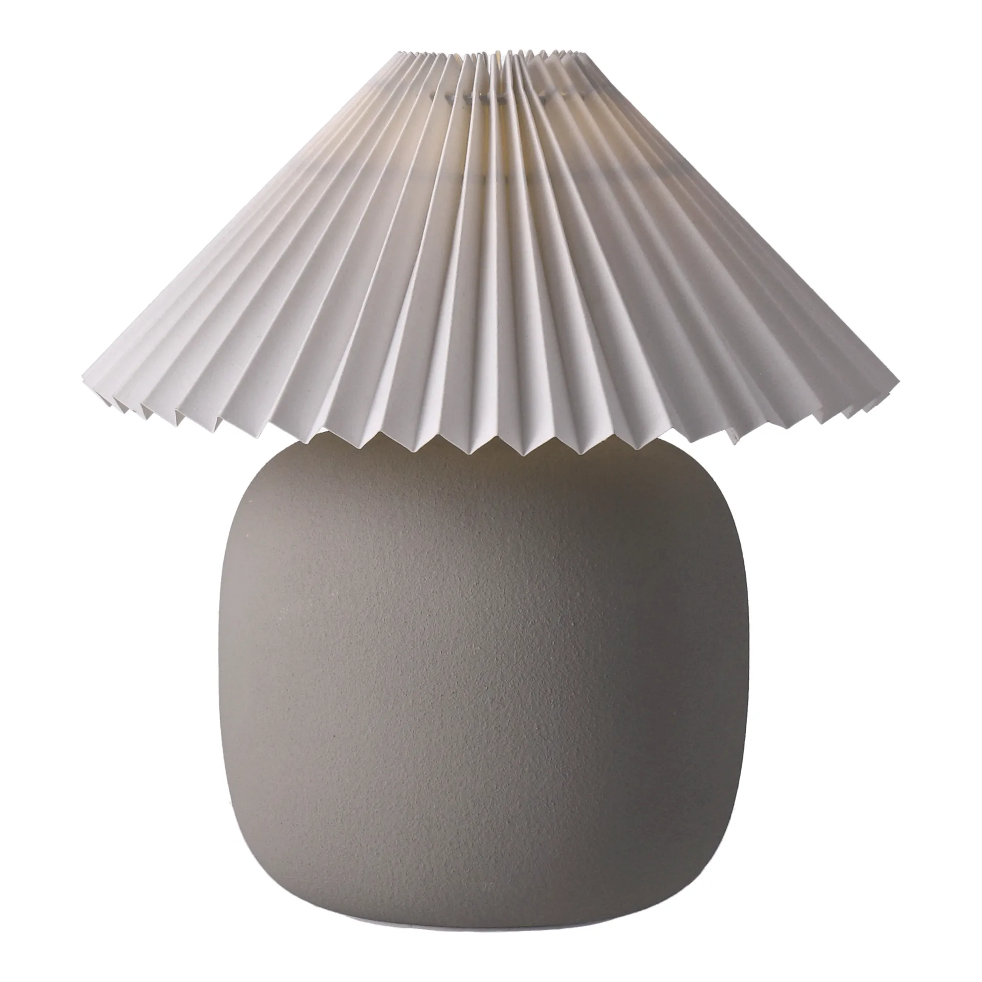 Lampa stołowa Boulder 29 cm grey-pleated white,  Scandi Living