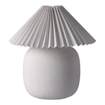 Lampa stołowa Boulder 29 cm white-pleated white - Scandi Living