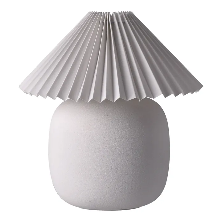 Lampa stołowa Boulder 29 cm white-pleated white - Scandi Living