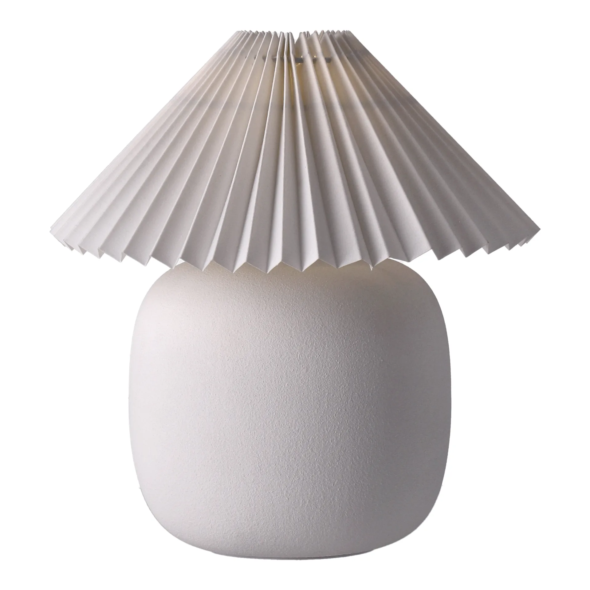 Lampa stołowa Boulder 29 cm white-pleated white,  Scandi Living