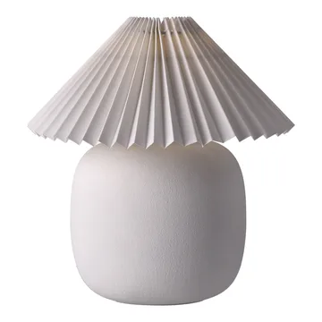 Lampa stołowa Boulder 29 cm white-pleated white - Scandi Living