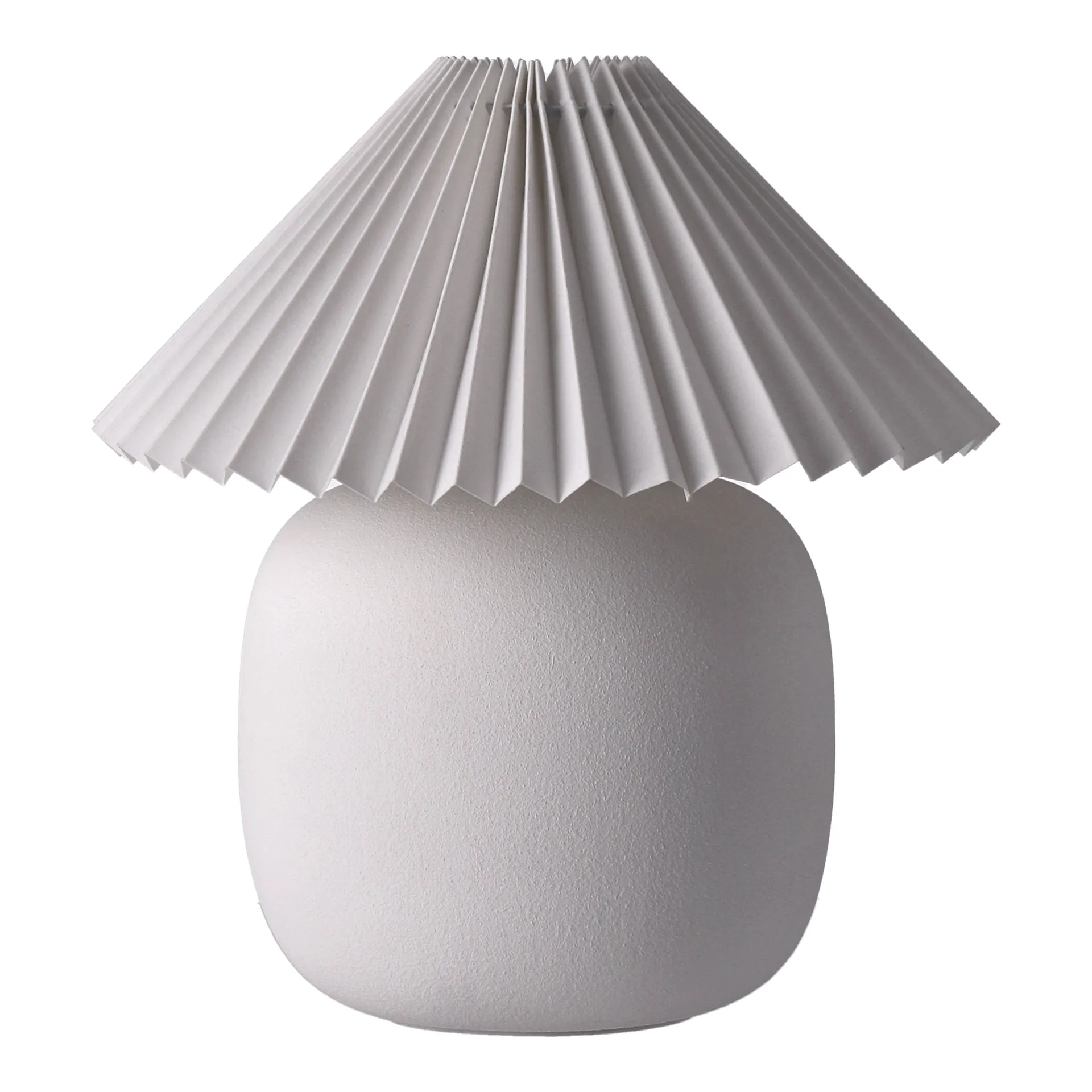 Lampa stołowa Boulder 29 cm white-pleated white Scandi Living
