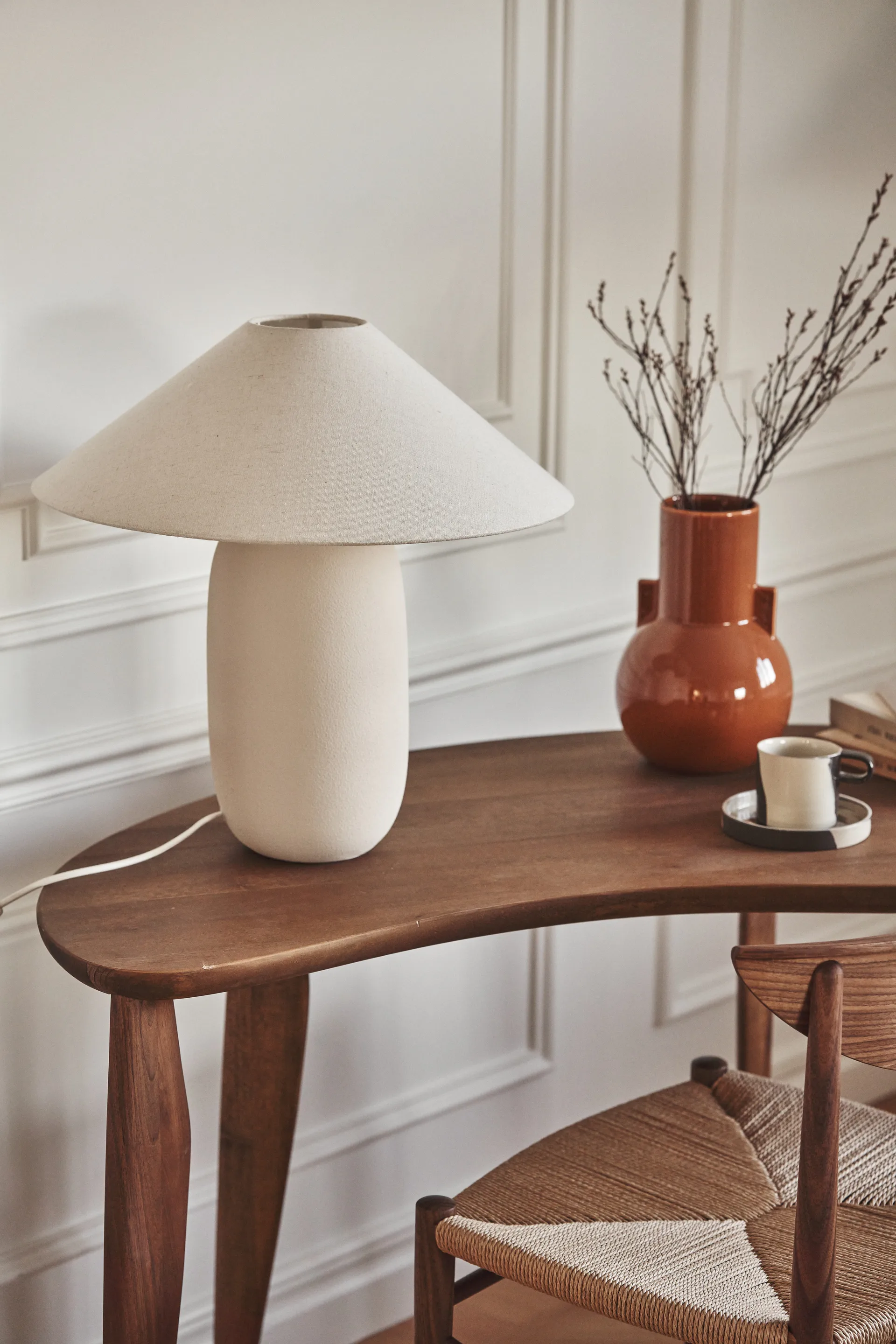 Lampa stołowa Boulder 48 cm beige-nature Scandi Living