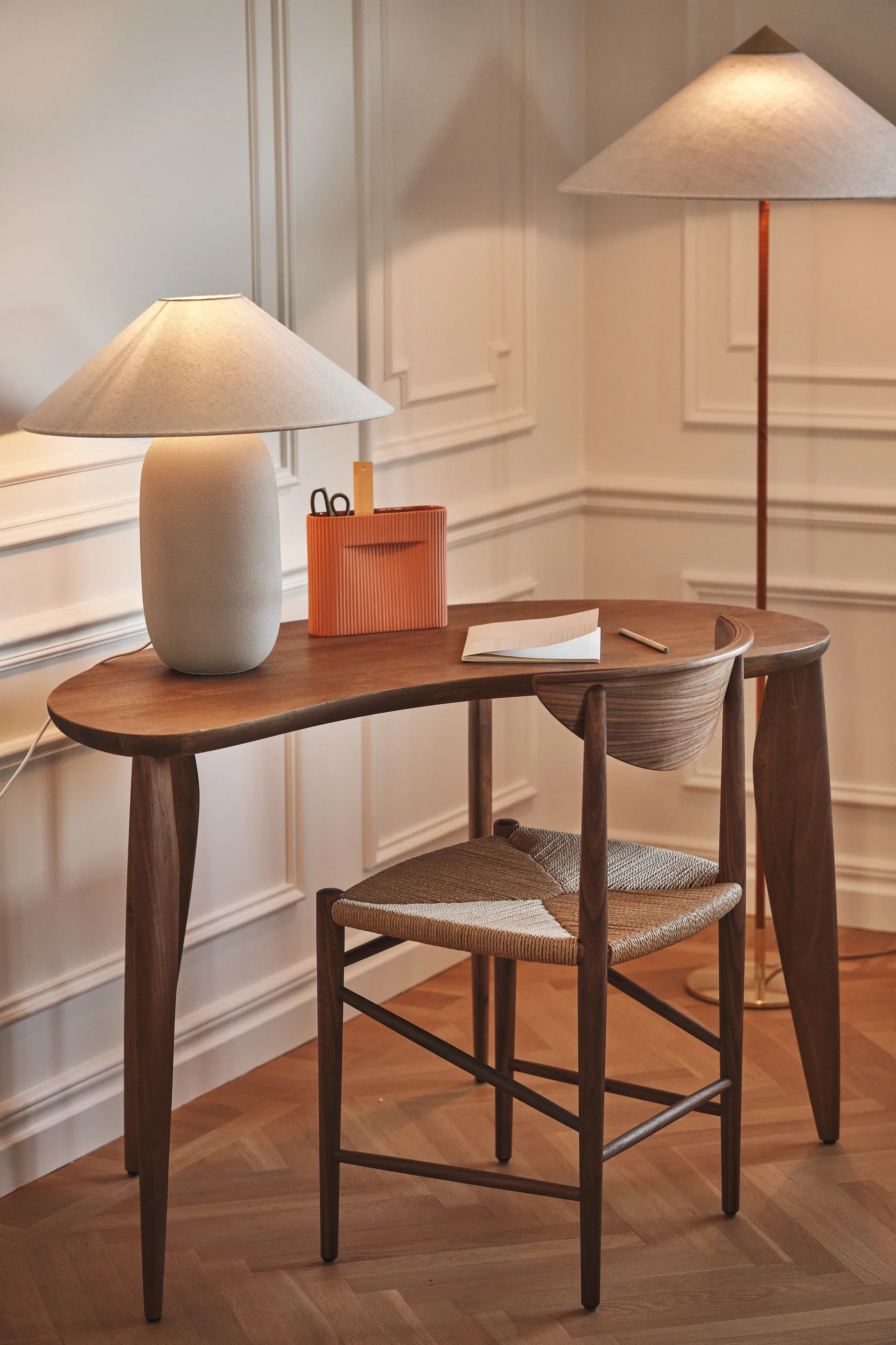 Lampa stołowa Boulder 48 cm beige-nature Scandi Living