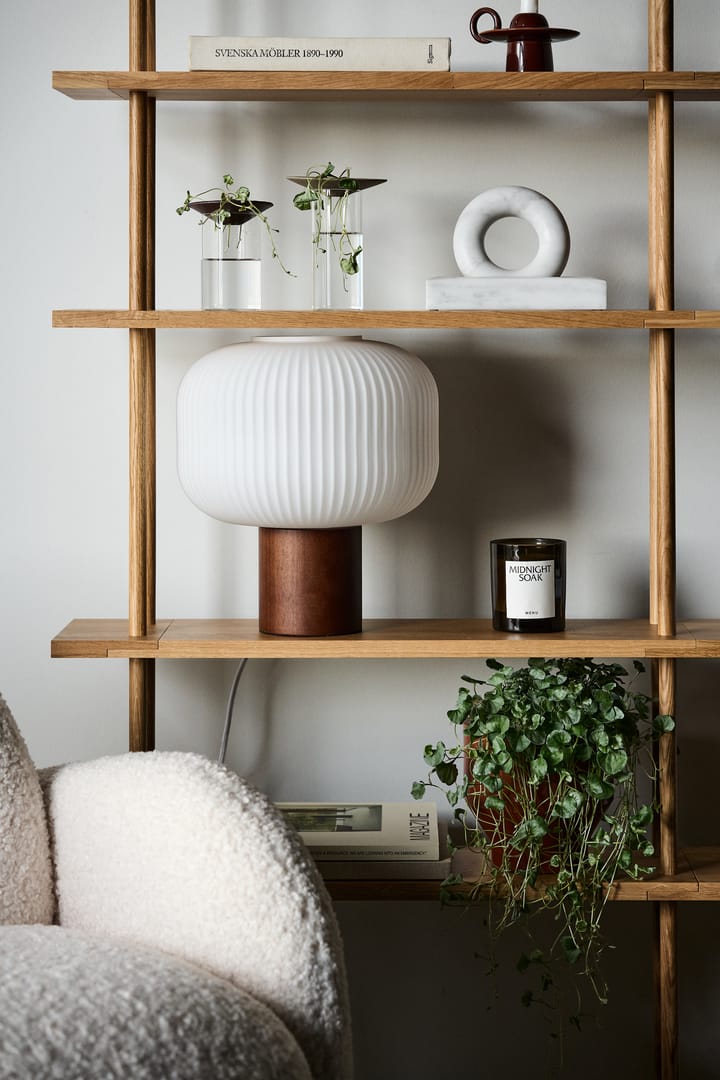 Lampa stołowa Fair 34,5 cm, Szkło matowe - ciemny bejcowany jesion Scandi Living