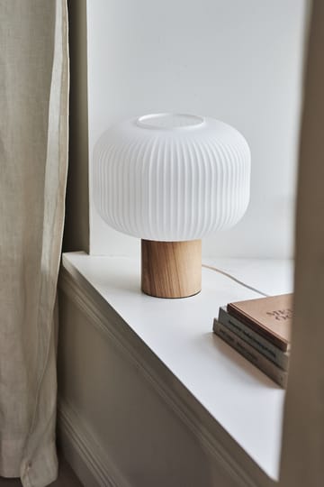 Lampa stołowa Fair 34,5 cm - Szkło matowe - jesion - Scandi Living