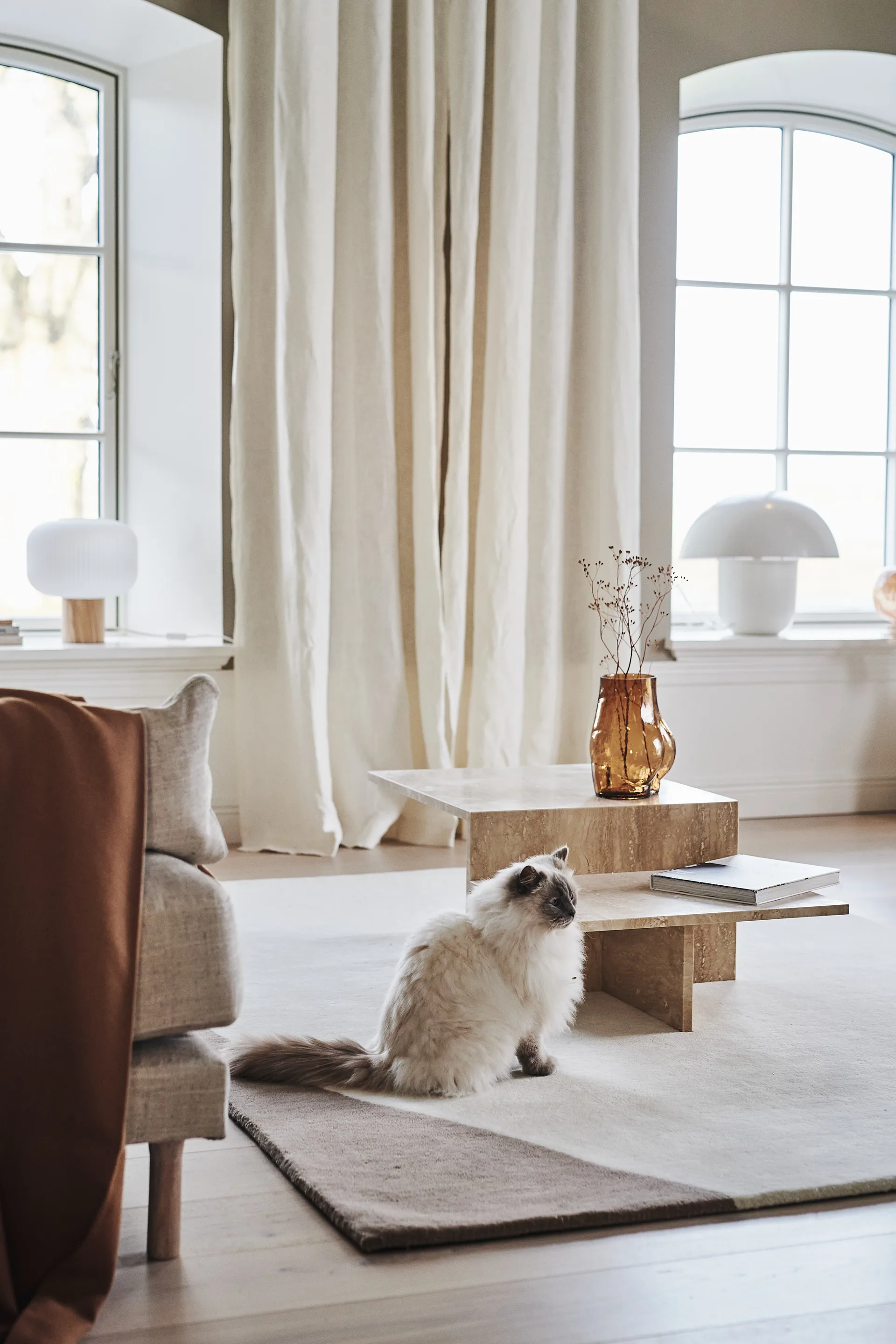 Lampa stołowa Fair 34,5 cm, Szkło matowe - jesion Scandi Living