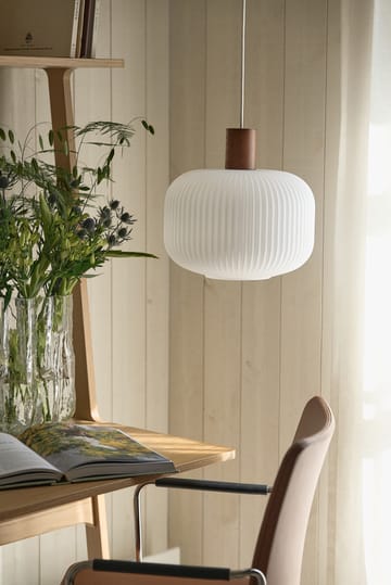 Lampa sufitowa Fair Ø30 cm - Szkło matowe - ciemny bejcowany jesion - Scandi Living