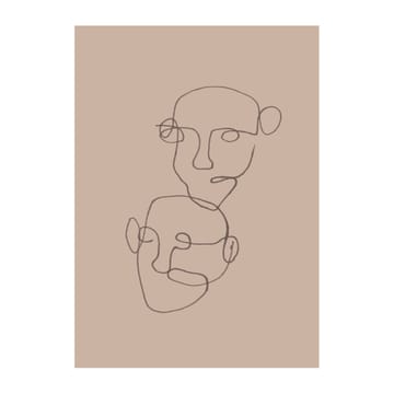Plakat Figurative beżowy - 30x40 cm - Scandi Living