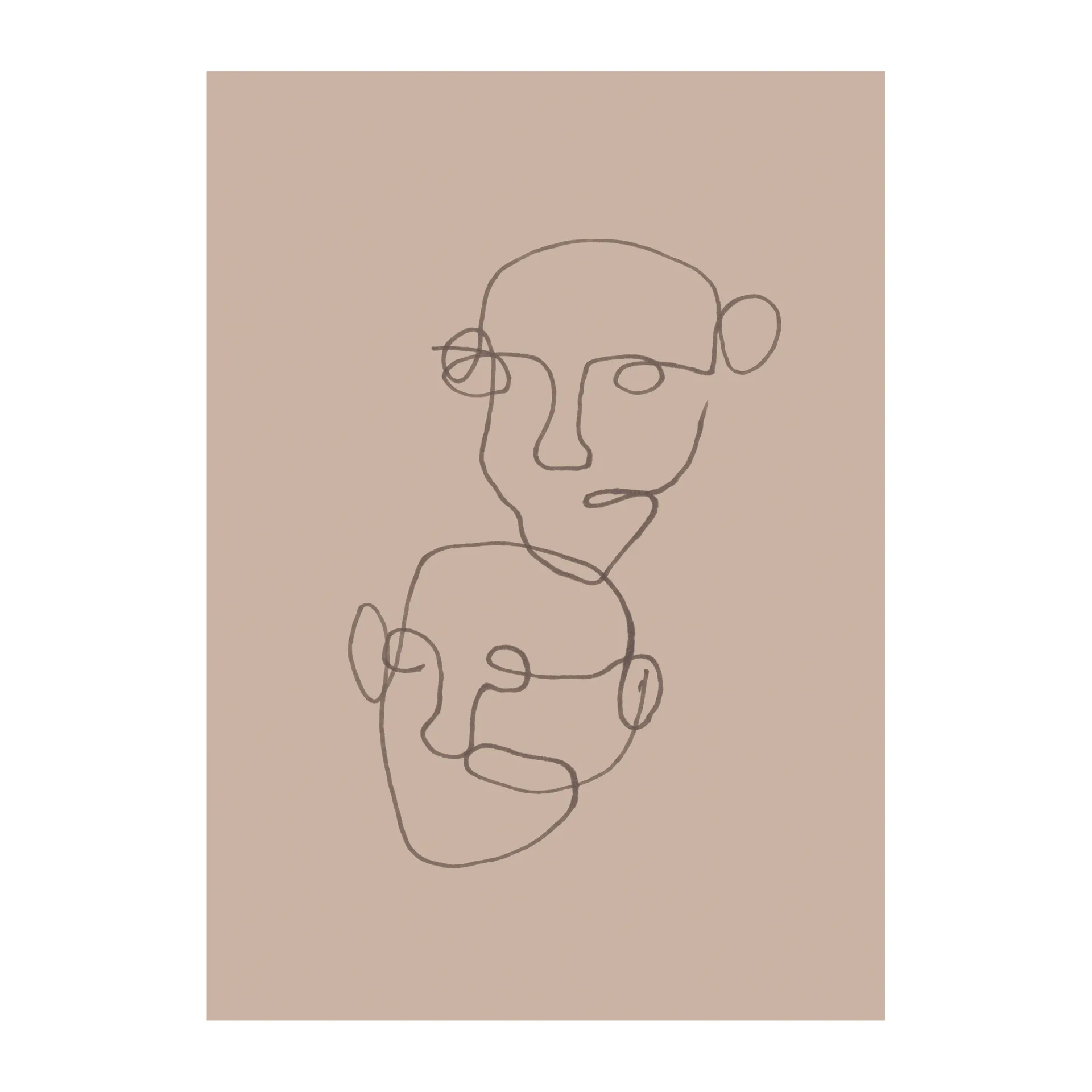 Plakat Figurative beżowy, 50x70 cm Scandi Living