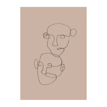 Plakat Figurative beżowy - 50x70 cm - Scandi Living