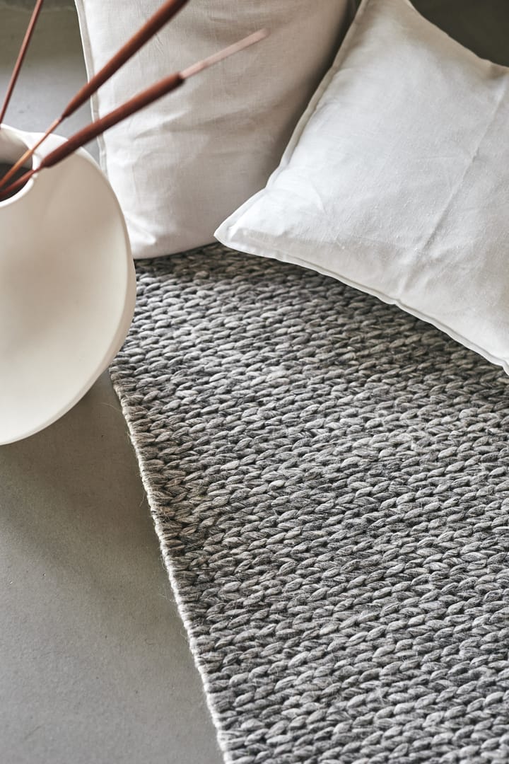 Pleciony dywan wełniany naturalny szary, 200x300 mm Scandi Living