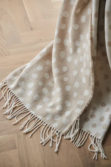Pled bawełniany Droplets 130x185 cm - Beżowy - Scandi Living