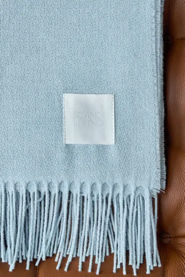 Pled bawełniany Loom 125×170 cm - Błękitny - Scandi Living