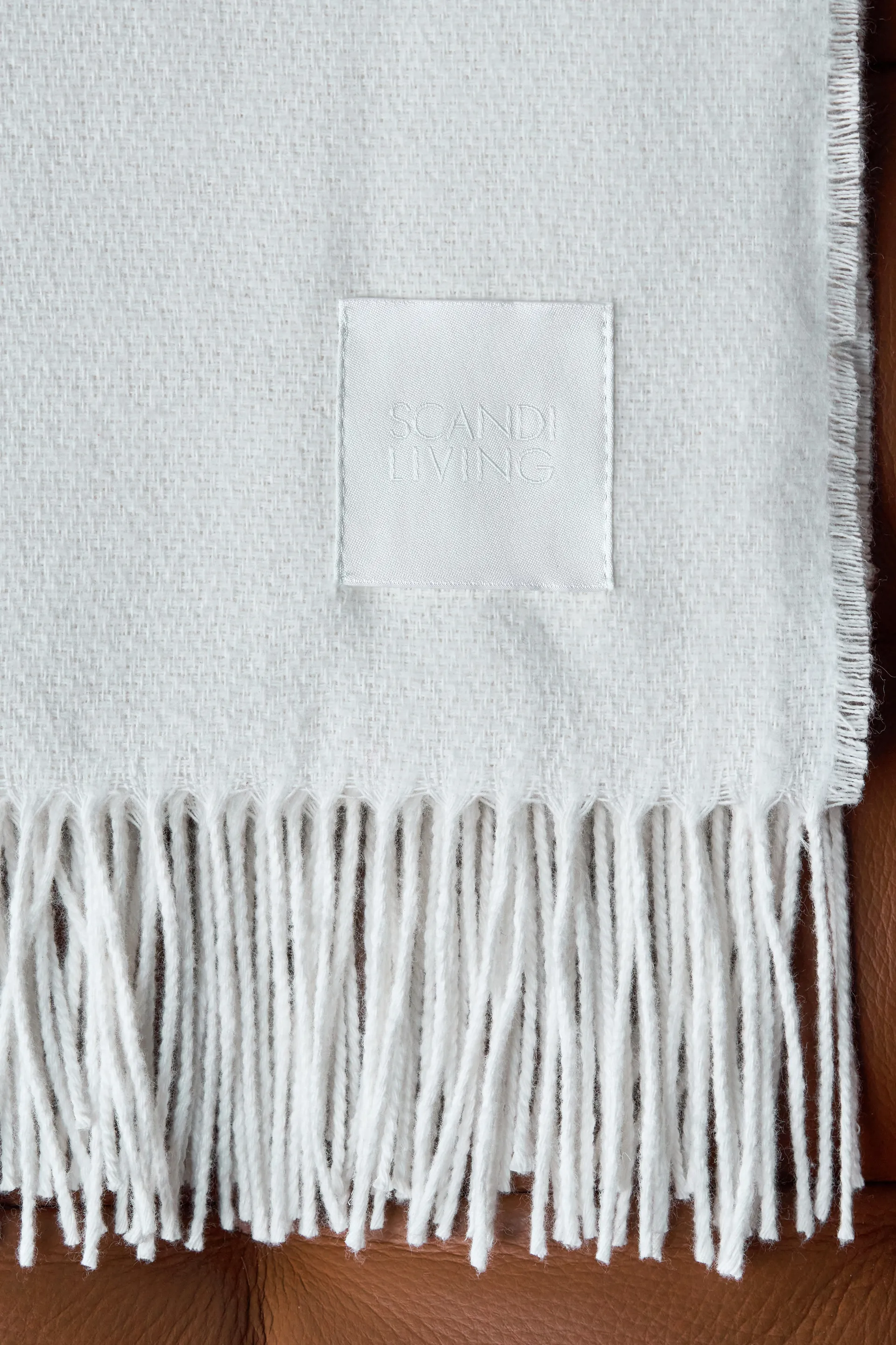 Pled bawełniany Loom 125×170 cm, Brzoza Scandi Living